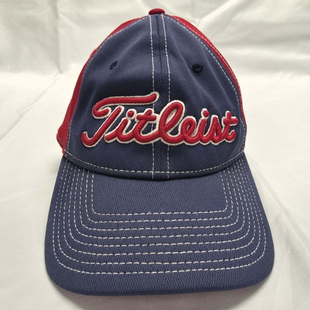Titleist Golf Hat Adjustable Red Blue Embroidered Logo Cap